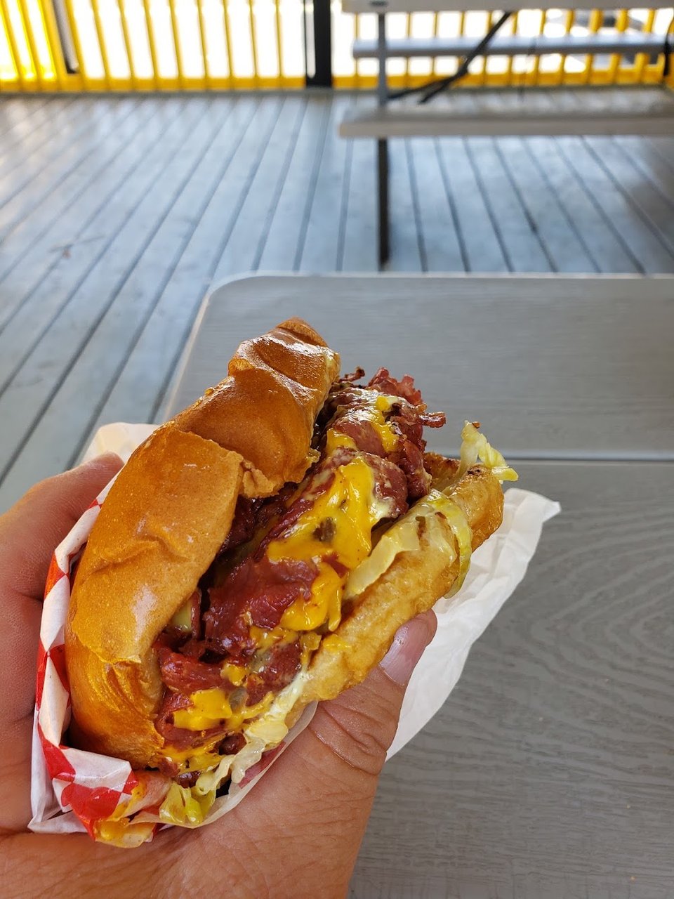 Drive-in menu featuring burgers and fries.