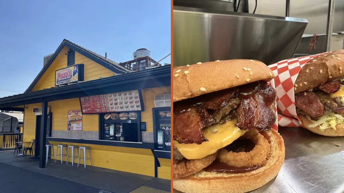 Family-friendly hamburger restaurant with a roadside feel.